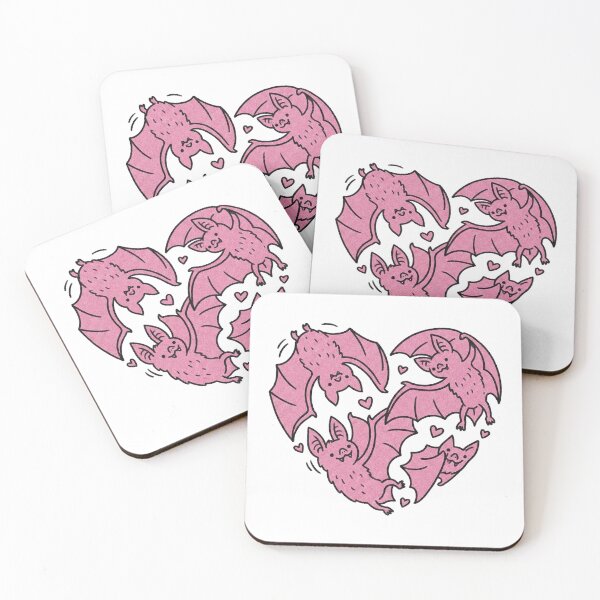 Item preview, Cute Pink Bats Flying Heart Shape Kawaii Illustration designed and sold by zzz888.