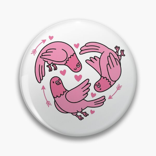 Item preview, Cute Pink Pigeons Flying Heart Circle Cupid Arrows Art designed and sold by zzz888.