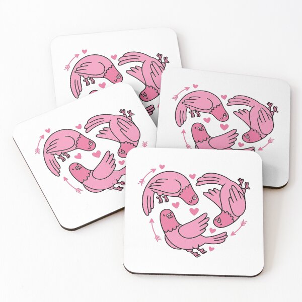 Item preview, Cute Pink Pigeons Flying Heart Circle Cupid Arrows Art designed and sold by zzz888.