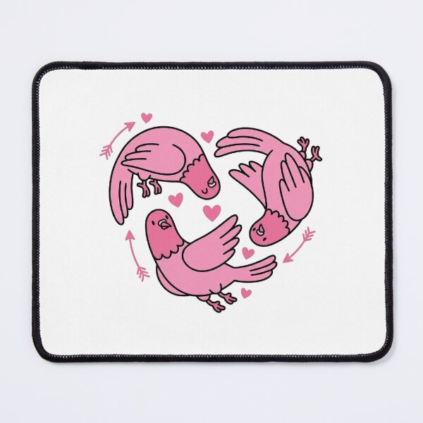 Item preview, Cute Pink Pigeons Flying Heart Circle Cupid Arrows Art designed and sold by zzz888.