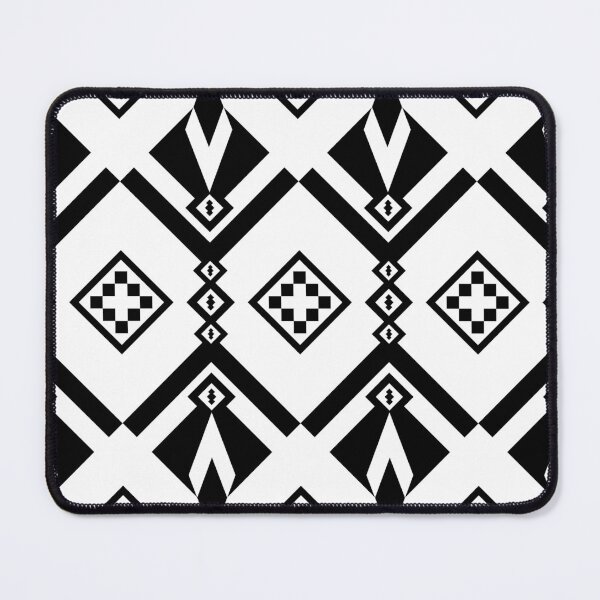 Item preview, Modern black and white pixelated tribal-style fabric pattern. designed and sold by Nengsang.
