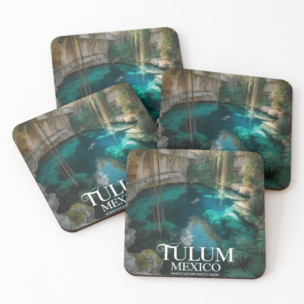 Item preview, Tulum Cenote Travel Poster – Turquoise Nature Wall Art from Mexico designed and sold by Timeless Design.