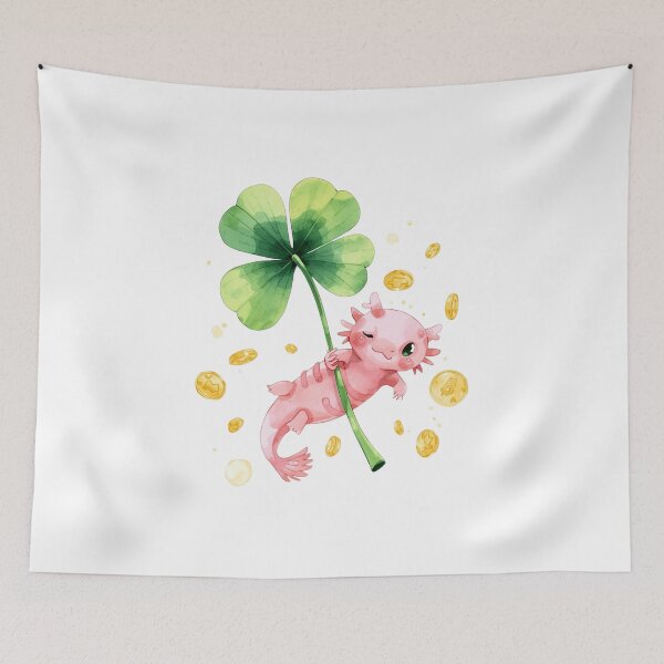 Item preview, Cute Axolotl Holding Shamrock St Patricks Day Watercolor designed and sold by AQUILAKREO.