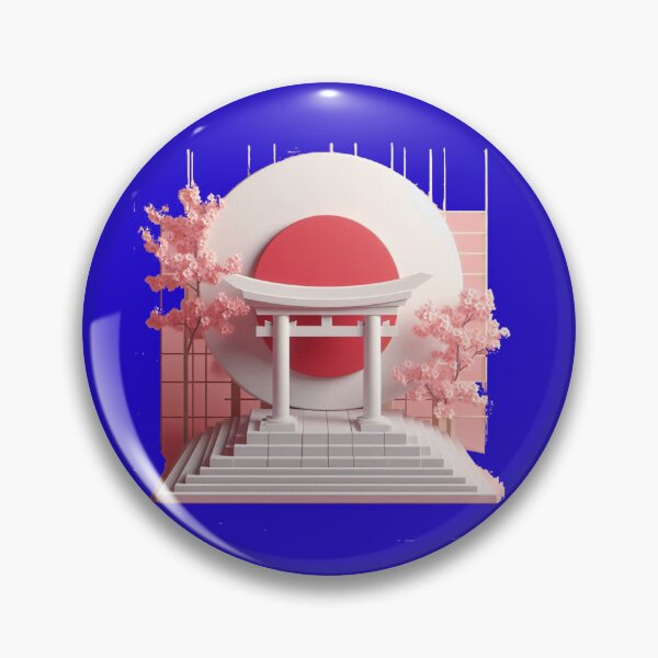 Item preview, 3D Temple Label – Japan Flag Minimal Art ,  designed and sold by PaintMeWorld.