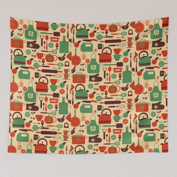 Item preview, Maison d' Hermine 100% Cotton Apron for women Retro Kitchen Essentials Pattern – Cozy Cooking Aesthetic Kitchen Chef Apron for Men Cooking Gardening Server Waitress designed and sold by Bee4Boy.