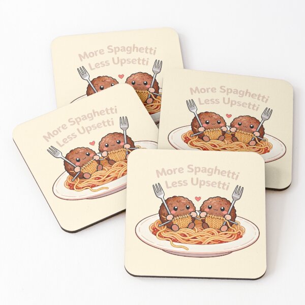 Item preview, More Spaghetti Less Upsetti | Cute Knitting Meatballs Kawaii Art designed and sold by HeavenStyleArt.