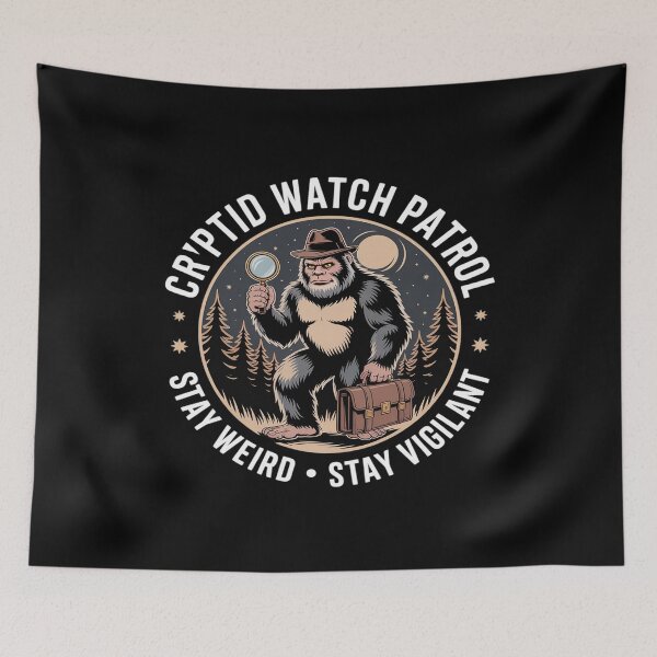 Item preview, Funny Bigfoot Cryptid Hunter Graphic Stay Weird designed and sold by Tatianamiobi.