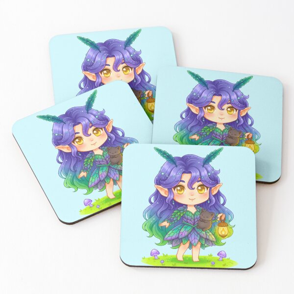 Item preview, Magical Chibi Fairy with Black Cat and Lantern designed and sold by MBBialyPiksel.