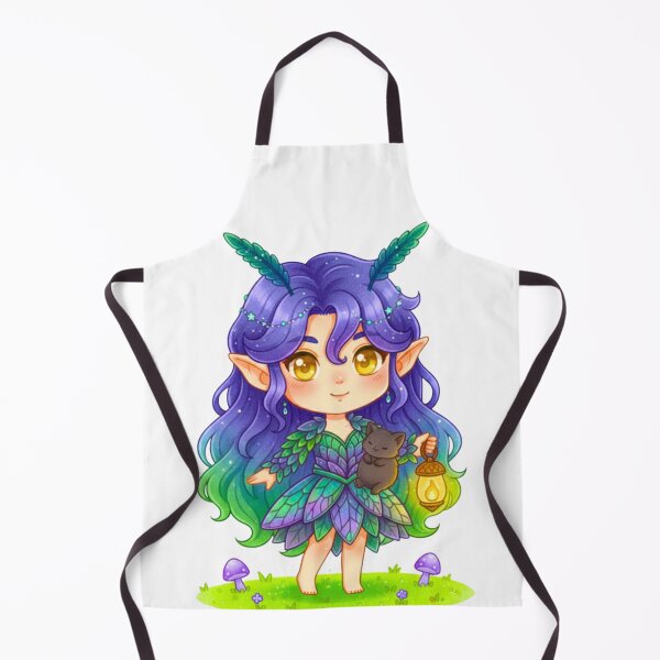 Item preview, Magical Chibi Fairy with Black Cat and Lantern designed and sold by MBBialyPiksel.