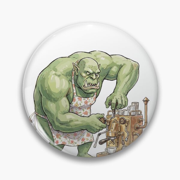 Item preview, Funny DnD RPG Monster: Grumpy Orc Barista designed and sold by bapupa.