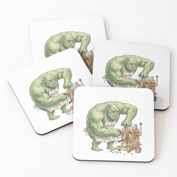 Item preview, Funny DnD RPG Monster: Grumpy Orc Barista designed and sold by bapupa.