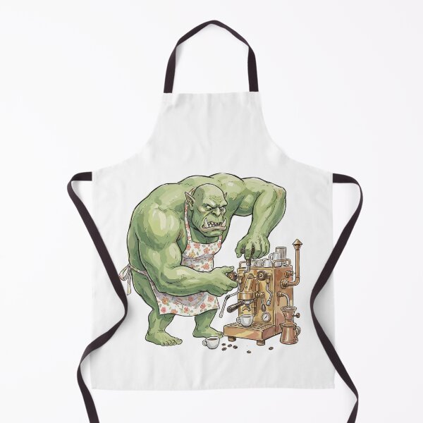 Item preview, Funny DnD RPG Monster: Grumpy Orc Barista designed and sold by bapupa.