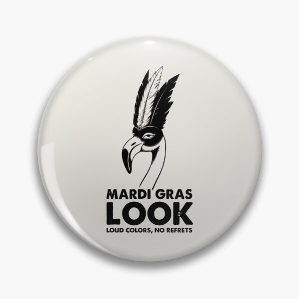 Item preview, Mardi Gras Look Loud Colors No Regrets Funny Flamingo Mask Art designed and sold by SplashTastic.