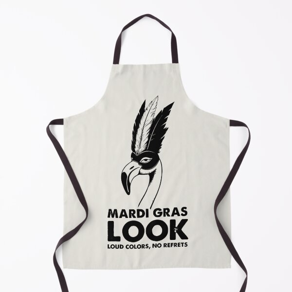 Item preview, Mardi Gras Look Loud Colors No Regrets Funny Flamingo Mask Art designed and sold by SplashTastic.