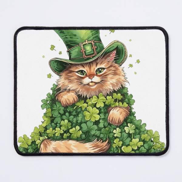 Item preview, Funny St Patricks Day Ginger Cat in Shamrock Pile designed and sold by AQUILAKREO.