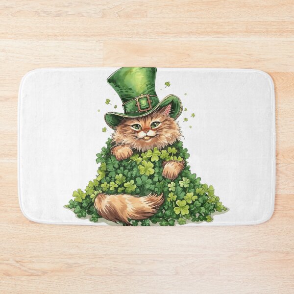 Item preview, Funny St Patricks Day Ginger Cat in Shamrock Pile designed and sold by AQUILAKREO.
