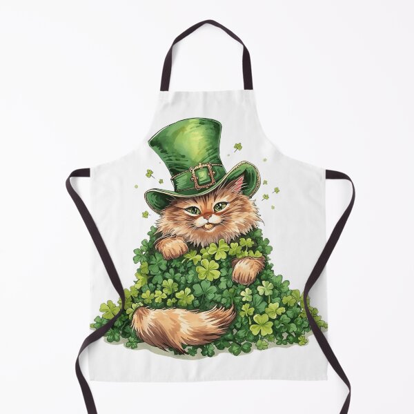 Item preview, Funny St Patricks Day Ginger Cat in Shamrock Pile designed and sold by AQUILAKREO.