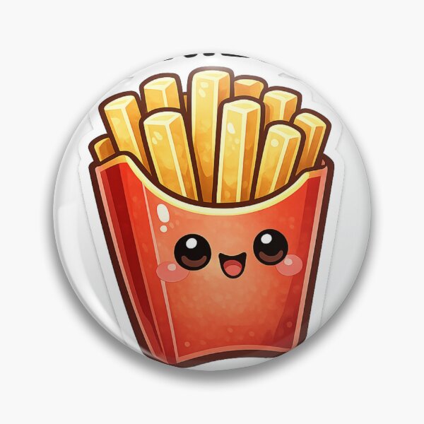 Artikelvorschau, Fries Kawaii Sticker – Süße Pommes in Rotem Becher entworfen und verkauft von LongIslandDesgn.
