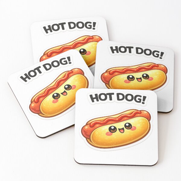 Item preview, Hot Dog Kawaii Stickers – Cute hot dog with ketchup designed and sold by LongIslandDesgn.