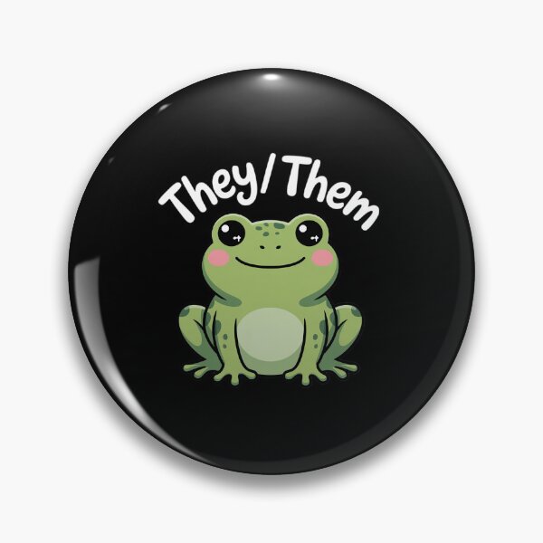 Item preview, They Them Pronouns Frog Cute Nonbinary Queer Aesthetic designed and sold by angolinnArt.