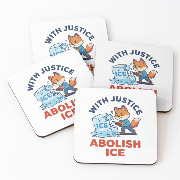 Item preview, With Justice Abolish ICE Cute Fox Breaking Ice Political Art designed and sold by zzz888.