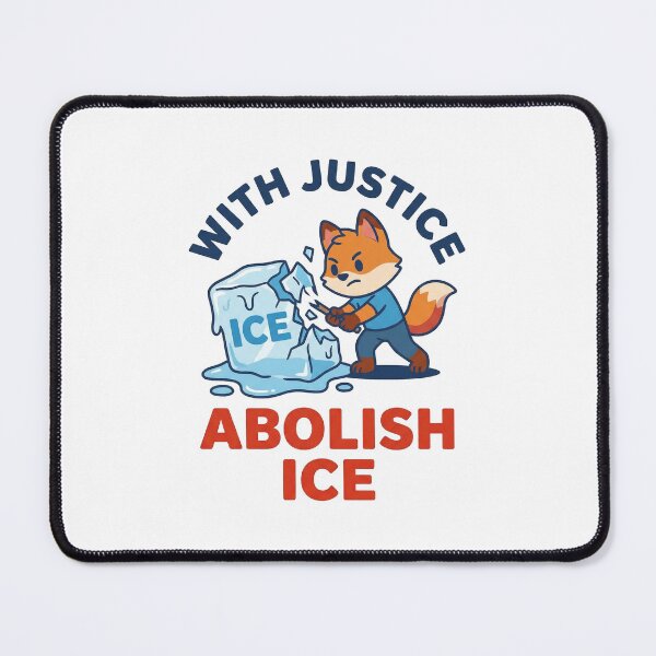 Item preview, With Justice Abolish ICE Cute Fox Breaking Ice Political Art designed and sold by zzz888.