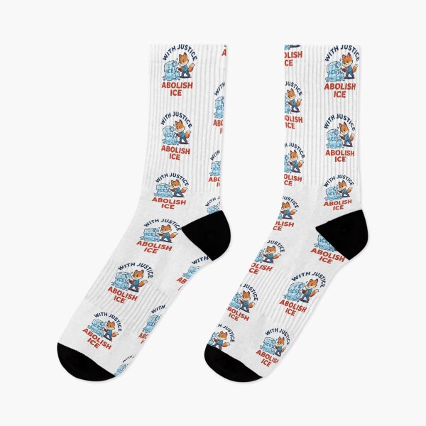 Item preview, With Justice Abolish ICE Cute Fox Breaking Ice Political Art designed and sold by zzz888.