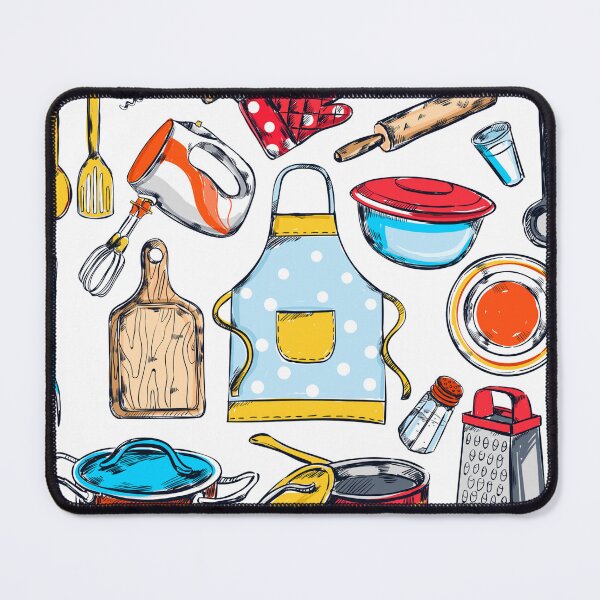 Item preview, Kitchen Essentials Pattern – Cozy Cooking Aesthetic Kitchen Chef Apron for Men Cooking Gardening Server Waitress Maison d' Hermine 100% Cotton Apron for women  designed and sold by Bee4Boy.