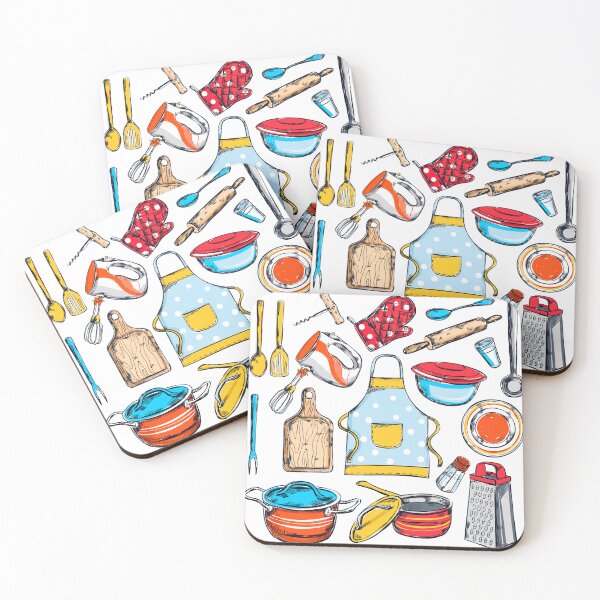Item preview, Kitchen Essentials Pattern – Cozy Cooking Aesthetic Kitchen Chef Apron for Men Cooking Gardening Server Waitress Maison d' Hermine 100% Cotton Apron for women  designed and sold by Bee4Boy.