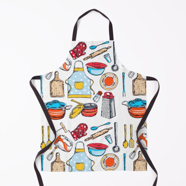 Item preview, Kitchen Essentials Pattern – Cozy Cooking Aesthetic Kitchen Chef Apron for Men Cooking Gardening Server Waitress Maison d' Hermine 100% Cotton Apron for women  designed and sold by Bee4Boy.