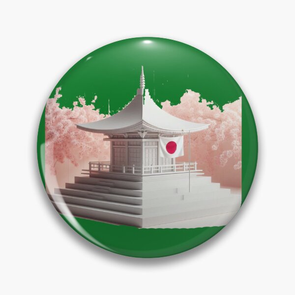 Item preview, 3D Temple Label – Japan Flag Minimal Art ,  designed and sold by PaintMeWorld.