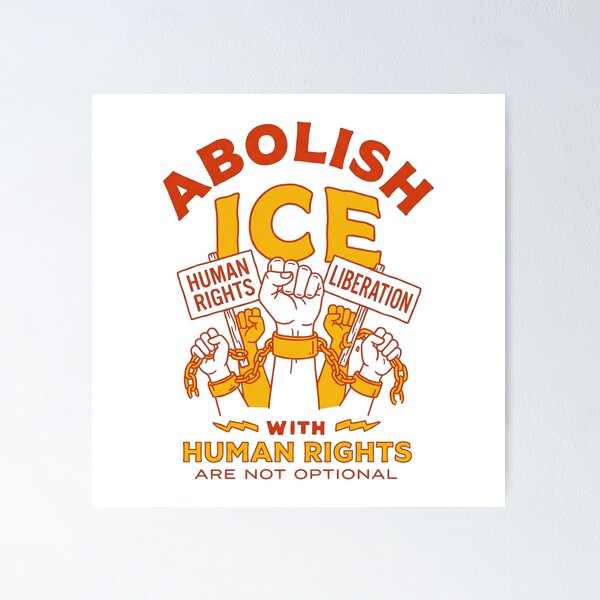 Item preview, Abolish ICE Human Rights Liberation Fists Breaking Chains Art designed and sold by zzz888.