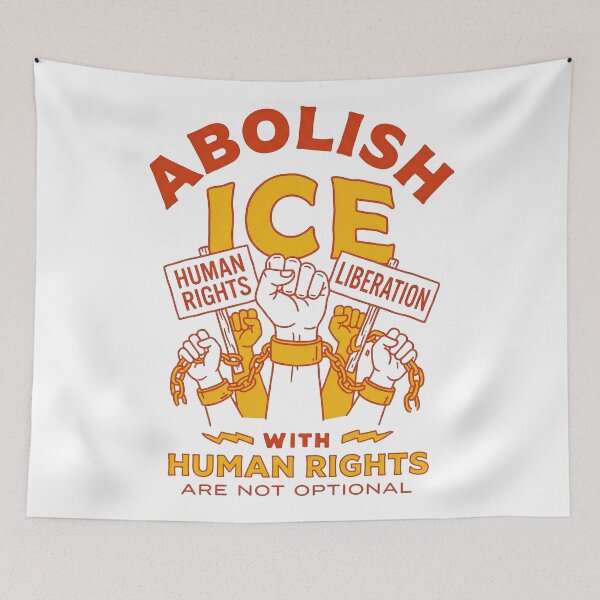 Item preview, Abolish ICE Human Rights Liberation Fists Breaking Chains Art designed and sold by zzz888.