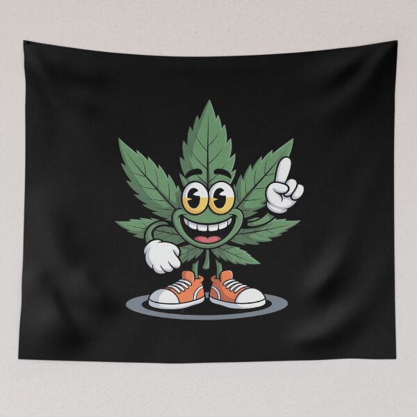 Item preview, Funny Cannabis Leaf as a Smiling Figure with joint designed and sold by Tatianamiobi.