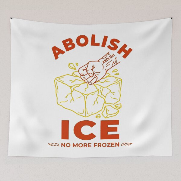Item preview, Abolish ICE Fist Smashing Ice Block Political Protest Art designed and sold by zzz888.