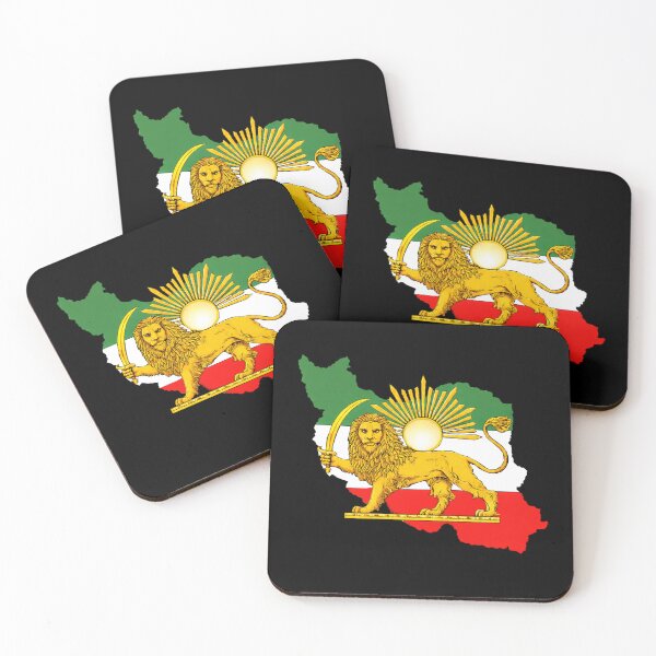 Item preview, Iran Flag Map with Lion and Sun Emblem, Vintage Persian Heritage designed and sold by Flag Outfit.