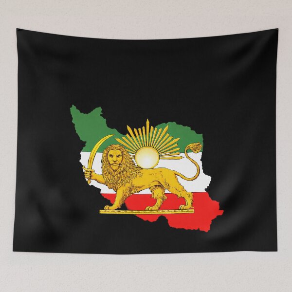 Item preview, Iran Flag Map with Lion and Sun Emblem, Vintage Persian Heritage designed and sold by Flag Outfit.