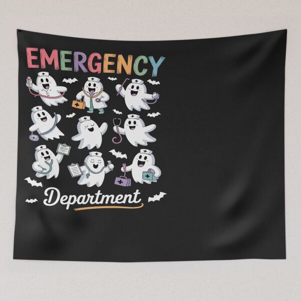 Item preview, Emergency Department Ghost ER Nurse Halloween Spooky Season designed and sold by BlueCreator-inc.