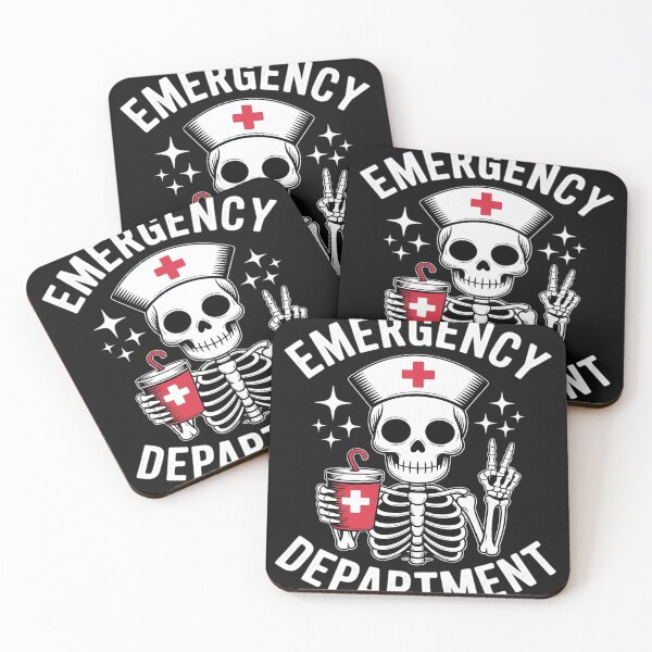 Item preview, Emergency Department Halloween Spooky Season Nurse Skeleton designed and sold by BlueCreator-inc.