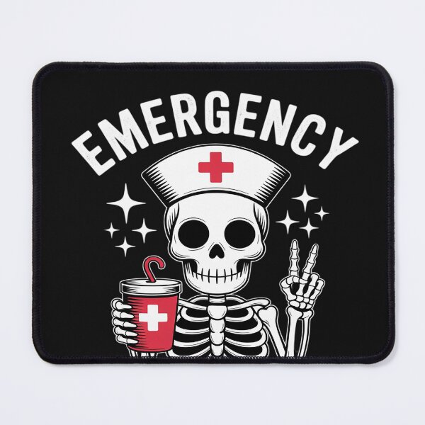 Item preview, Emergency Department Halloween Spooky Season Nurse Skeleton designed and sold by BlueCreator-inc.