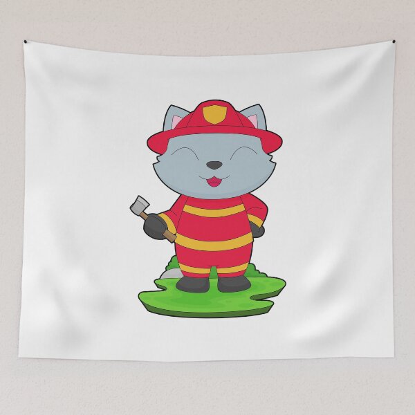 Item preview, Cat Firefighter Axe Fire department designed and sold by Snabdesign84.