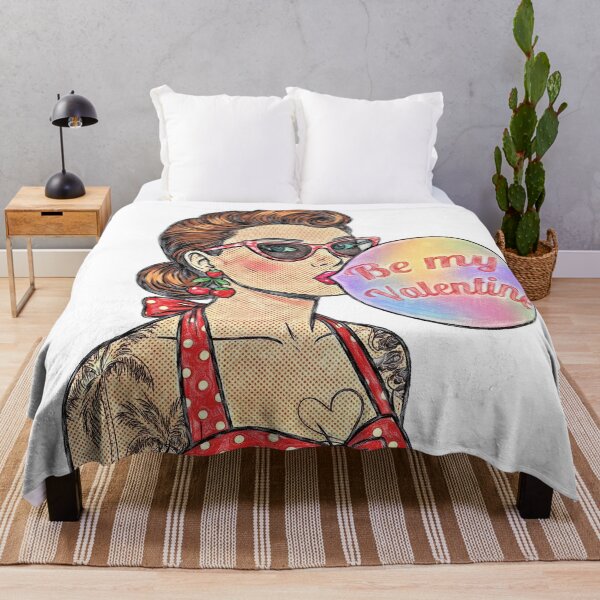 Item preview, Retro Pop Art Valentine – Sassy Pinup Girl with Bubblegum designed and sold by Hen-C-Art.