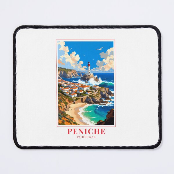 Item preview, Peniche Portugal Coastal Town Landscape Travel Art designed and sold by MapMyMiles.