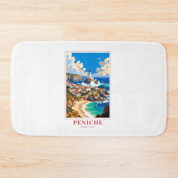 Item preview, Peniche Portugal Coastal Town Landscape Travel Art designed and sold by MapMyMiles.