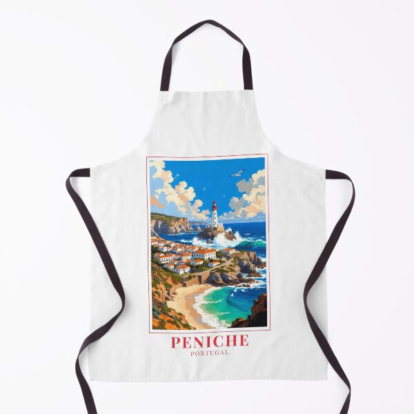 Item preview, Peniche Portugal Coastal Town Landscape Travel Art designed and sold by MapMyMiles.