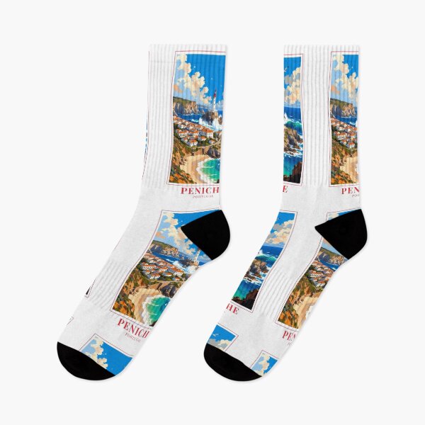 Item preview, Peniche Portugal Coastal Town Landscape Travel Art designed and sold by MapMyMiles.
