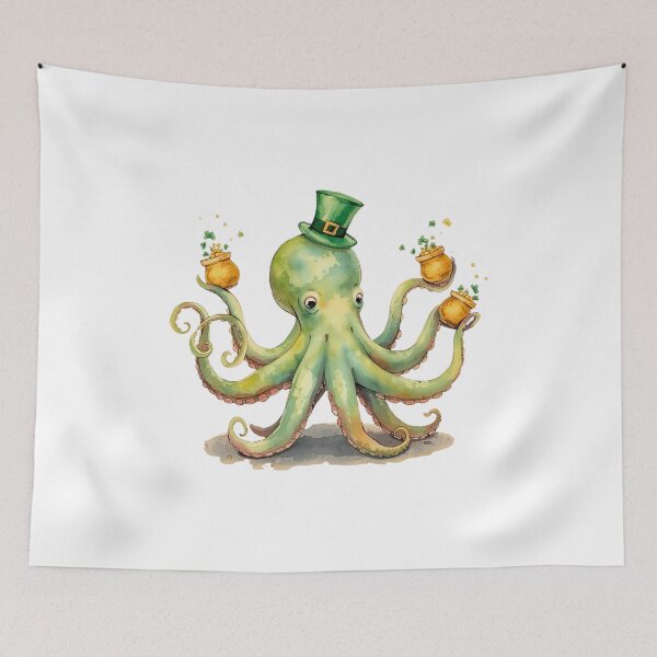 Item preview, Funny St Patricks Day Octopus Juggling Pots of Gold designed and sold by AQUILAKREO.