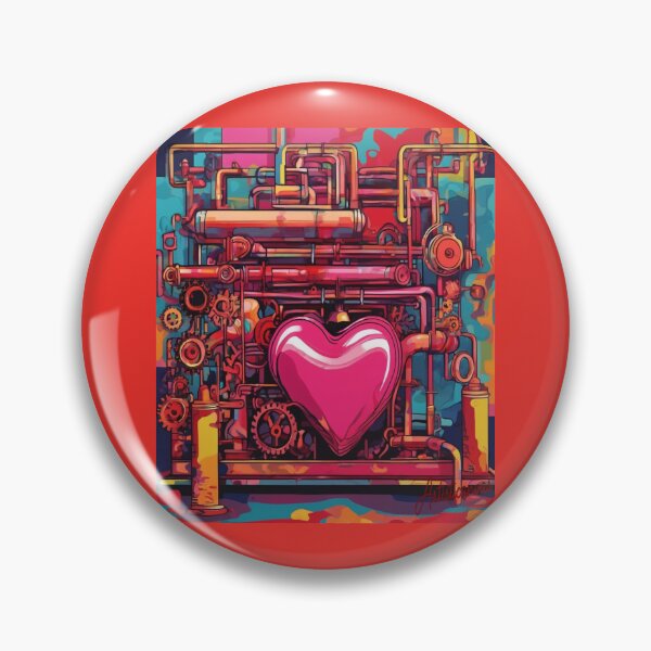 Item preview, "Mechanical Love: Vibrant Heart in Gears" designed and sold by Artisticanvas.