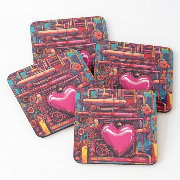 Item preview, "Mechanical Love: Vibrant Heart in Gears" designed and sold by Artisticanvas.