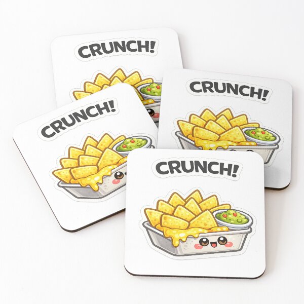 Item preview, Crunchy Nachos Tray with Guacamole Kawaii Sticker Design designed and sold by LongIslandDesgn.